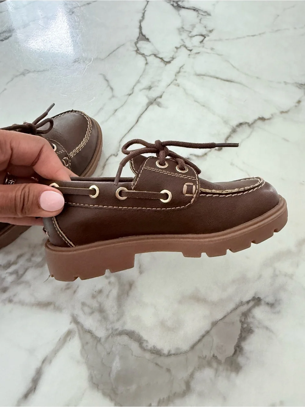 H&M Brown Kids Boat Shoes with Contrast Stitching